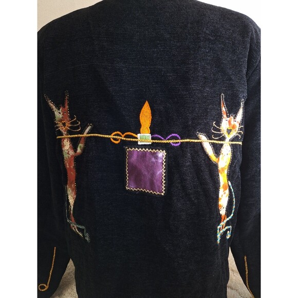 PURRIN ISLAND SPORTSWEAR Funny Cat Theme Blazer Jacket Women's XL Novelty Cat's - Picture 11 of 16